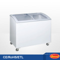 Porta de vidro curvo Freezers / freezer / geladeira para sorvete, comida congelada